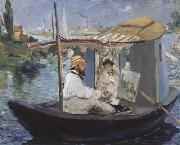 Edouard Manet, Monet Painting in his Studio Boat (nn02)